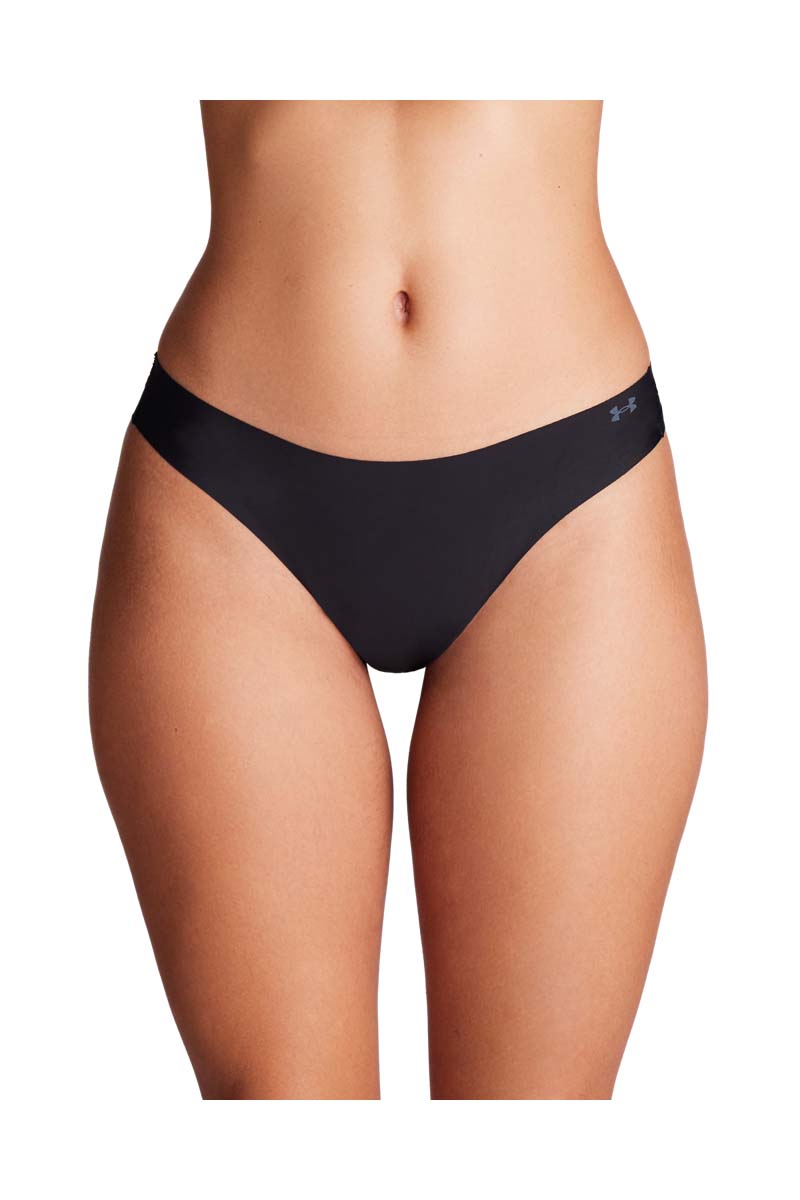 UA Pure Stretch No Show Thong -Solid 3Pk