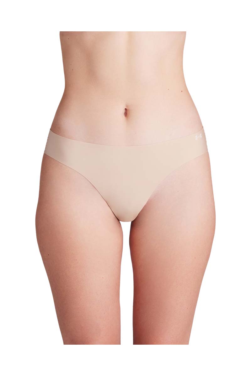 UA Pure Stretch No Show Thong -Solid 3Pk