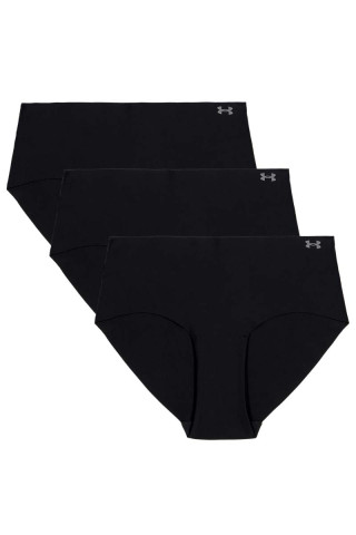 UA Pure Stretch No Show Hipster-Solid3Pk 