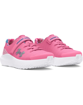 Girls' Pre-School UA Surge 4 AC Printed Running Shoes 