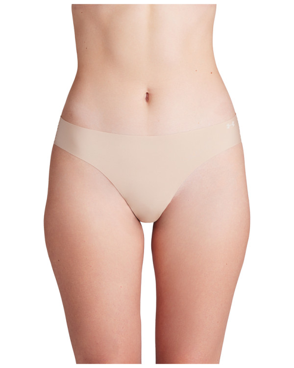 UA Pure Stretch No Show Thong -Solid 3Pk 
