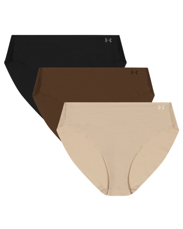UA Pure Stretch No Show Bikini-Solid 3Pk 