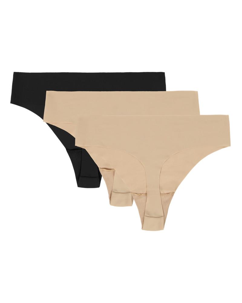 UA Pure Stretch No Show Thong -Solid 3Pk 