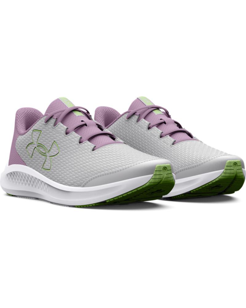 Girls' Grade School UA Charged Pursuit 3 Big Logo Running Shoes 