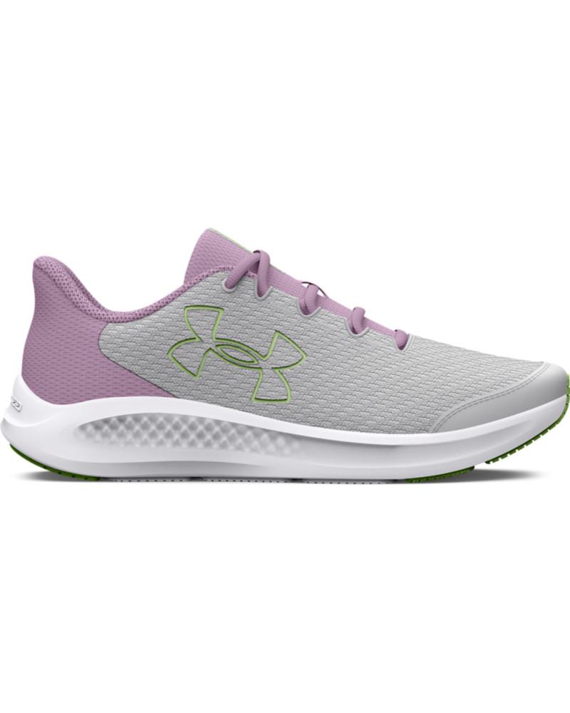 Girls' Grade School UA Charged Pursuit 3 Big Logo Running Shoes 